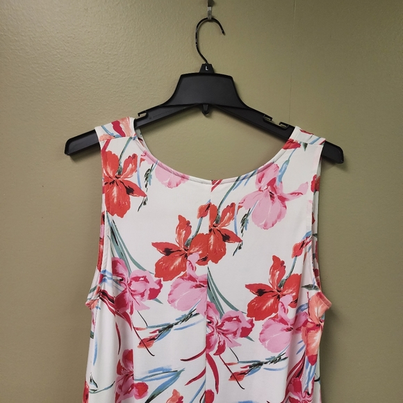 42 Pops Sleeveless Floral Print Stetch Loose Fitting Shift Style Dress Size 2X - Picture 7 of 9
